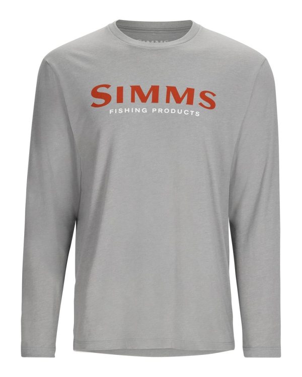 Simms Logo Shirt LS Cinder Heather
