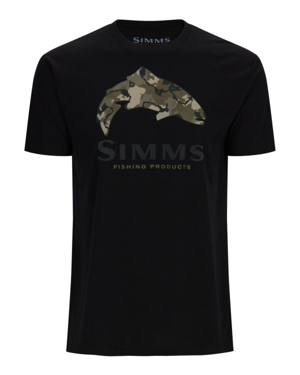 Simms Trout Regiment Camo Fill T-Shirt Black