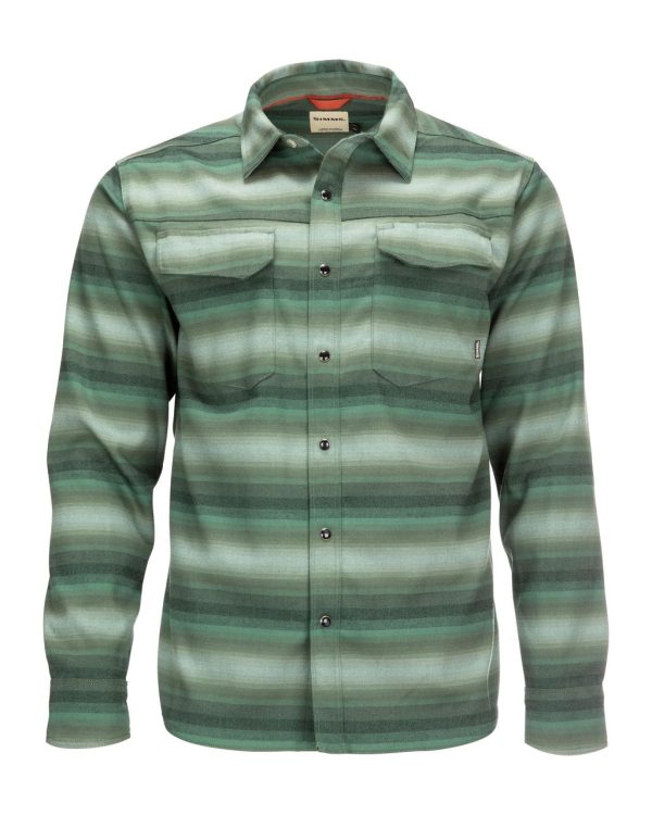 Simms Gallatin Flannel Shirt Moss Stripe